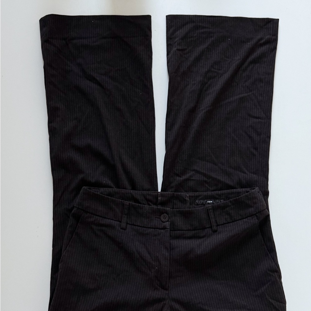 Dark Brown Pinstripe Pants
